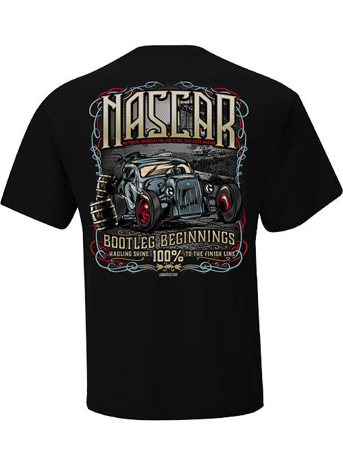 2026 NASCAR Bootleg Beginnings T-Shirt In Black - Back View