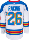 2026 NASCAR Hockey Jersey in White - Back View