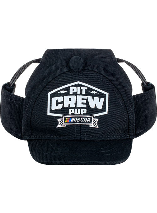 NASCAR Pit Crew Pet Hat in Black - Front View