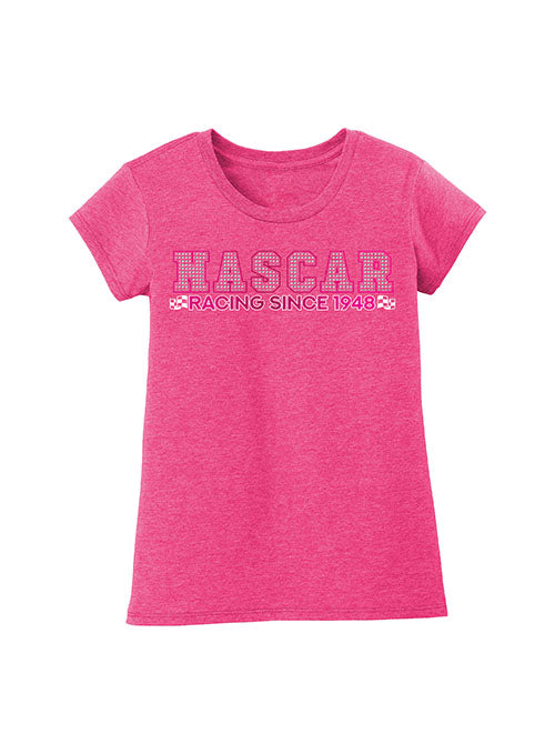 Youth Girls NASACR Shimmer T-Shirt in Pink - Front View