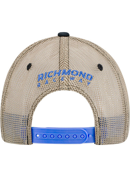 Richmond Raceway Patch Trucker Meshback Hat in Blue - Back View