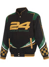 Rolex 24 at Daytona Twill Jacket In Black, Gold & Green - Front View