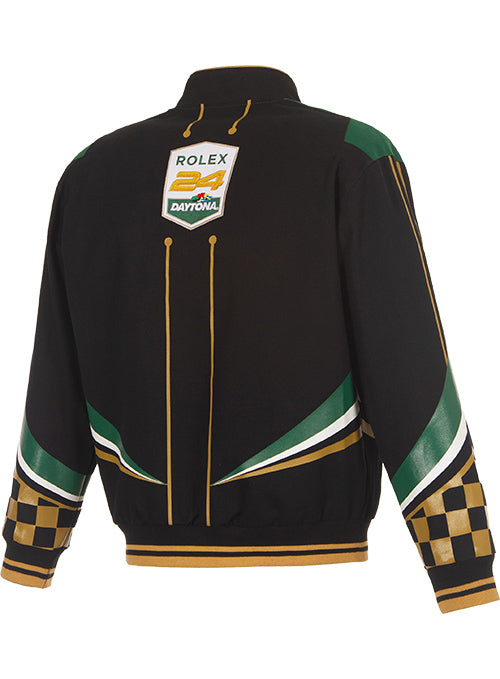 Rolex 24 at Daytona Twill Jacket In Black, Gold & Green - Back View