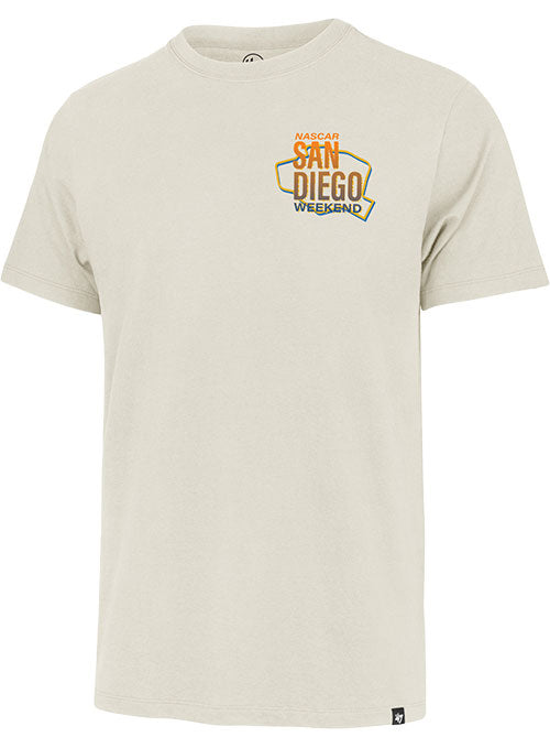 2026 San Diego Weekend Track Outline T-Shirt by '47 Brand in White - Front View