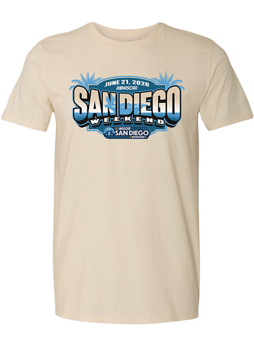 2026 San Diego Weekend Americana Event Tee in Tan - Front View
