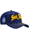 San Diego Weekend Regal Script Hat by New Era in Navy - Front Right View