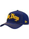 San Diego Weekend Regal Script Hat by New Era in Navy - Front Left View