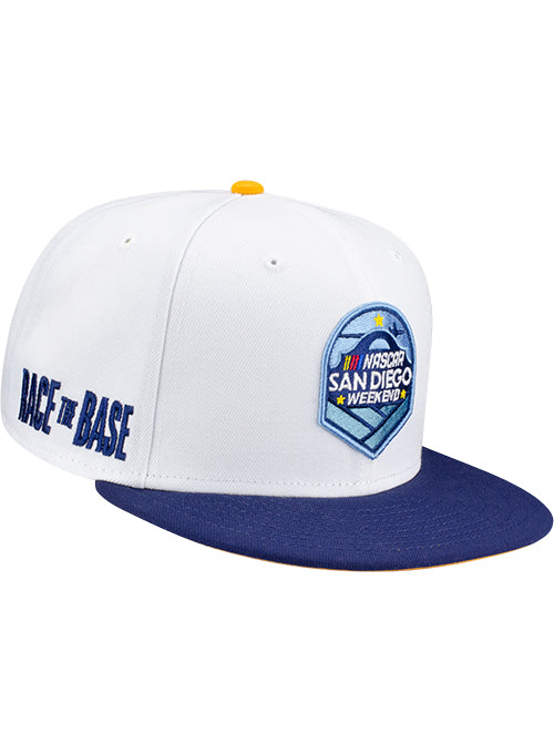 San Diego Weekend Race The Base Hat by New Era in White - Front Right View