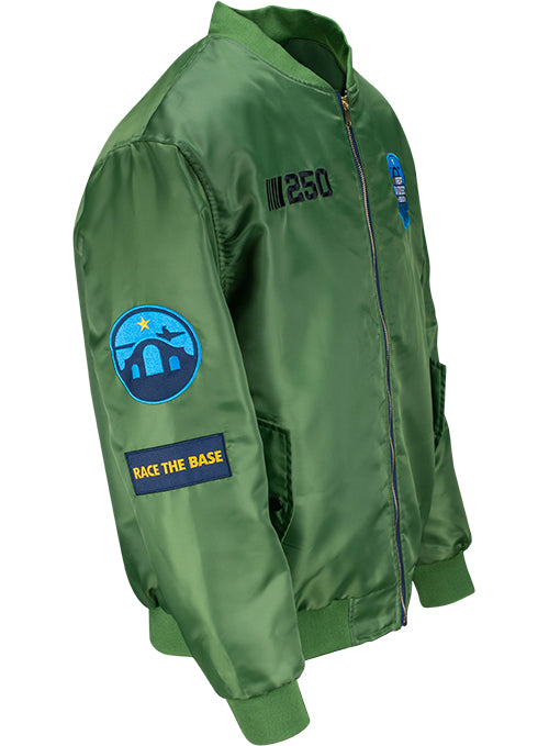 2026 San Diego Weekend Bomber Jacket in Green - Front Right View
