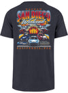 San Diego Weekend Jets & Cars T-Shirt by '47 Brand in Black - Back View