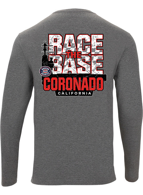 Men's San Diego Weekend Race the Base AHead Long Sleeve Tee in Grey - Back view