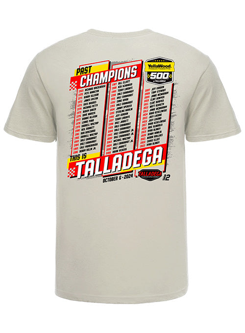 2024 Yellawood 500 Past Champions T-Shirt - Back View