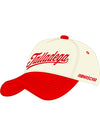 Ladies Talladega SuperSpeedway Tailsweep Hat in White and Red - Front Left View