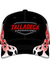2026 Youth Talladega Superspeedway Flame Hat in Black - Front View