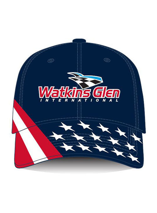 Watkins Glen Americana Hat in Red, White and Blue - Front View