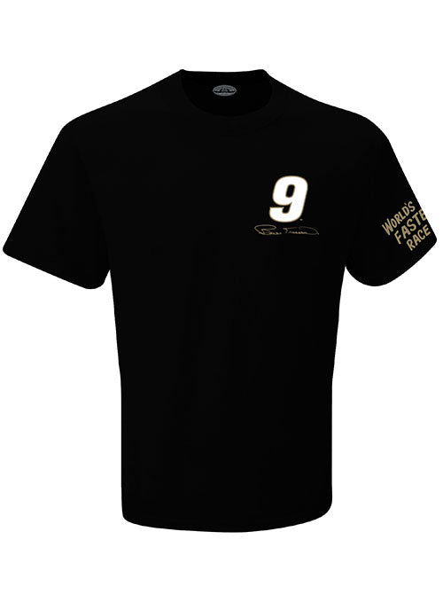 Bill Elliott "World's Fastest Race Car" T-Shirt in Black - Front View
