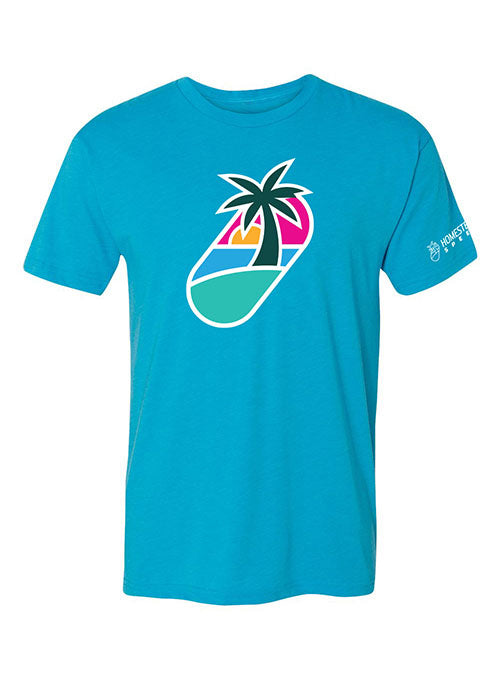 Homestead-Miami Triblend T-shirt in Vintage Turquoise - Front View