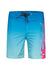 NASCAR Hurley Board Shorts in Blue with Pink Flames - Front View