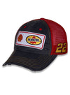 Joey Logano Vintage Patch Hat in Red and Dark Grey - Left Front Angled View