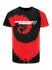 Martinsville Tie Dye T-Shirt In Red And Black - Front View