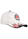 Michigan Americana Flames Hat in White - Right Side View
