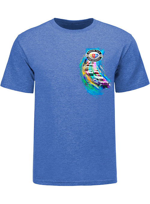 NASCAR 75th Anniversary Watercolors T-Shirt in Blue - Front View