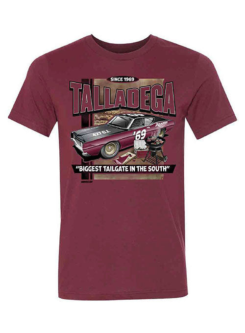 Talladega Retro Car T-shirt in Red- Front View