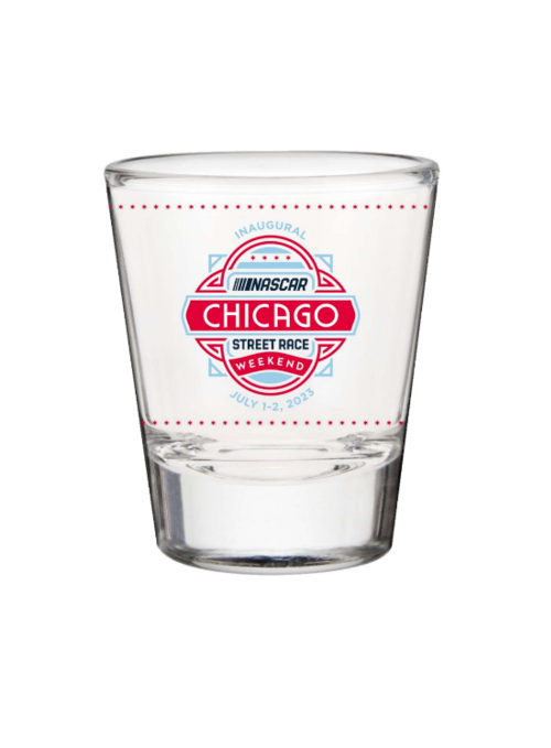 2023 Chicago Street Race Acrylic Shot Glass - Front View