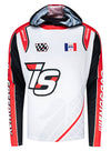 Iowa Speedway Long Sleeve Sublimated Hoodie in Red, White and Black - Front View
