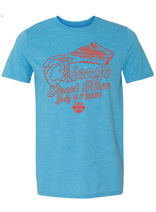 Chicago Street Race Deep Dish Pizza T-Shirt