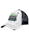 2024 Iowa Corn 350 Distressed Mesh Hat in White and Black - Angled Left Side View