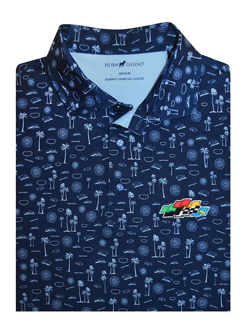 Daytona International Speedway Motif Polo - Zoomed in Front View
