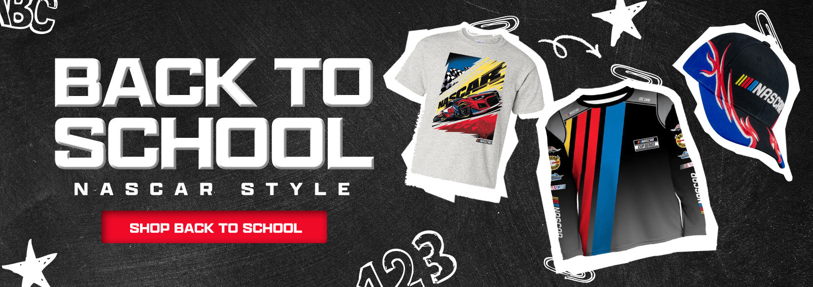 Back to School NASCAR Style SHOP BACK TO SCHOOL