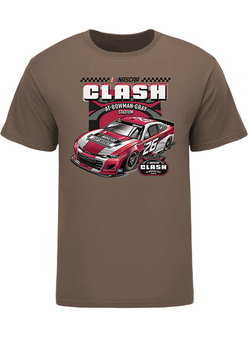 2026 Bowman Gray Triple Header T-Shirt in Brown - Front View