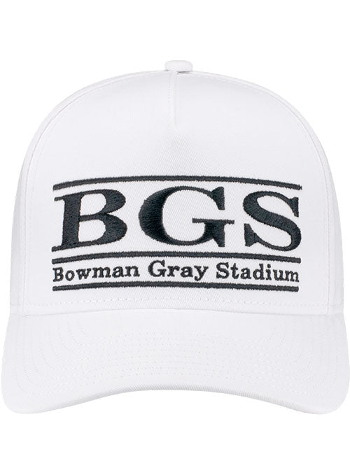 Bowman Gray Stadium The Game Stripe Hat in White - Front View