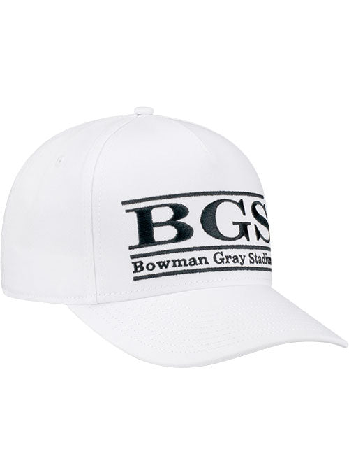 Bowman Gray Stadium The Game Stripe Hat in White - Front Right View