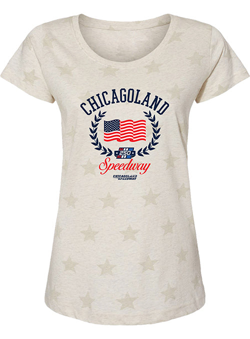 Ladies Chicagoland Americana Event Tee in White - Front View