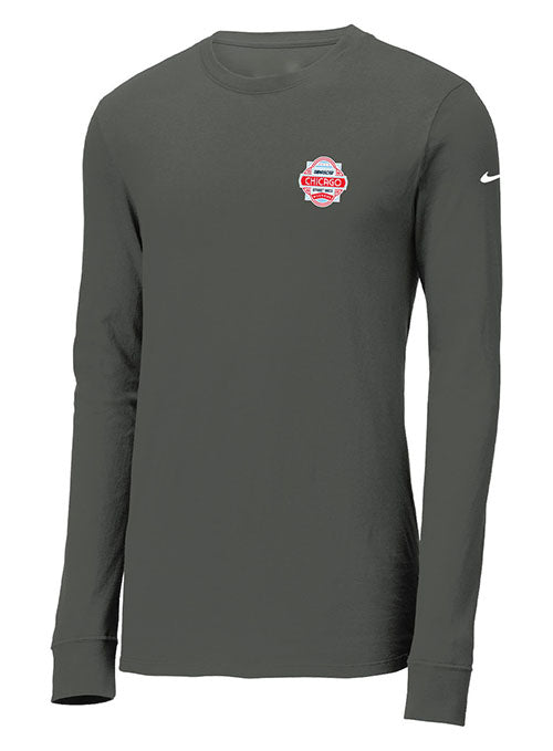 Chicago Street Race Nike Long Sleeve T-Shirt in Grey - Front View