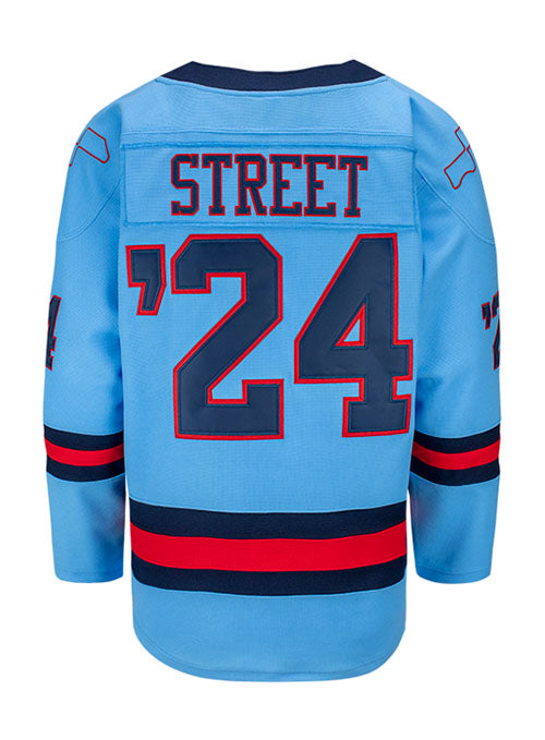 2024 Chicago Street Race Hockey Jersey in Blue - Back View