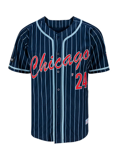 2024 Chicago Street Race Baseball Jersey in Blue - Front View