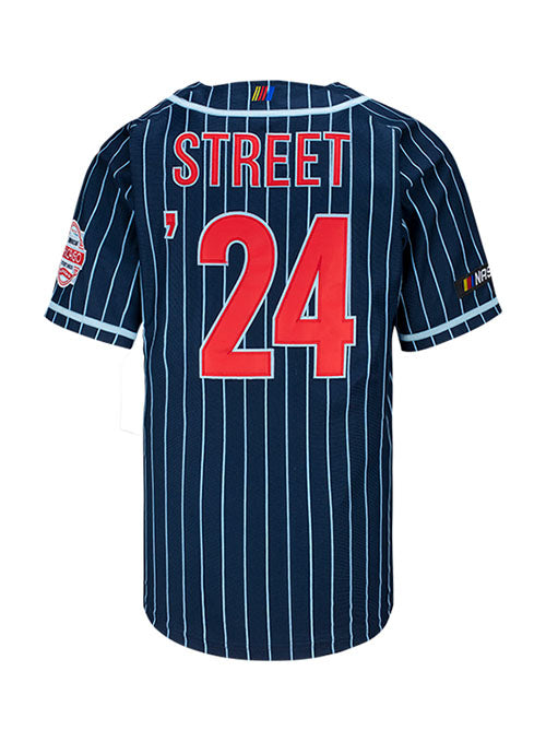 2024 Chicago Street Race Baseball Jersey in Blue - Back View