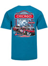 2023 Chicago Street Race Event T-Shirt in Blue - Back View