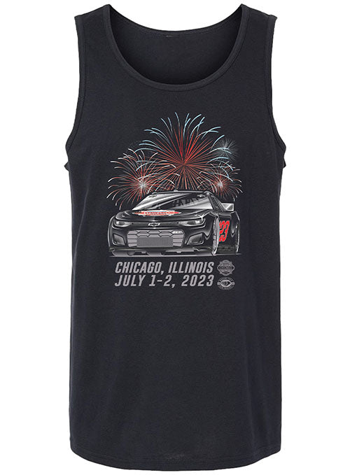 2023 Chicago Street Race Tank Top in Black - Front View