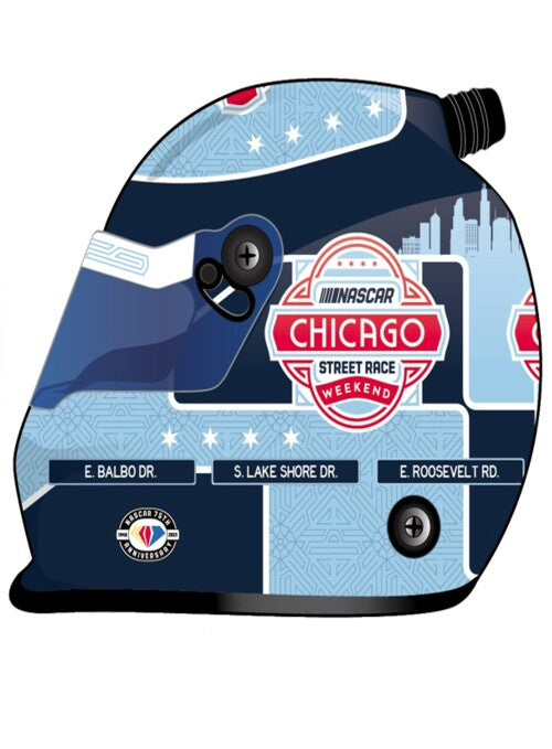 Chicago Street Race Mini Replica Helmet - Left Side View