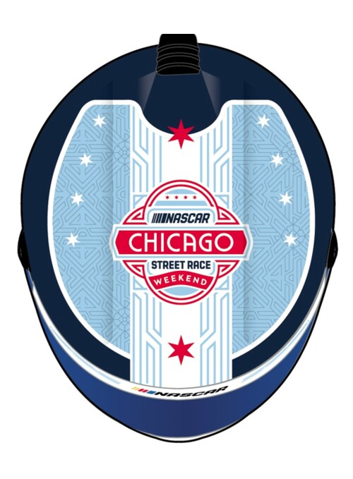 Chicago Street Race Mini Replica Helmet - Top View