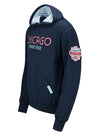 Chicago Street Race Applique Hoodie in Blue - Angled Left Side View