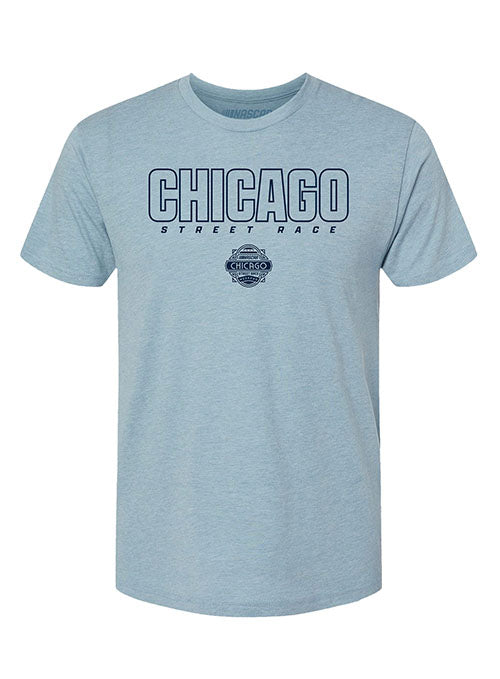 Chicago Sreet Race Tri-Blend T-Shirt in Blue - Front View