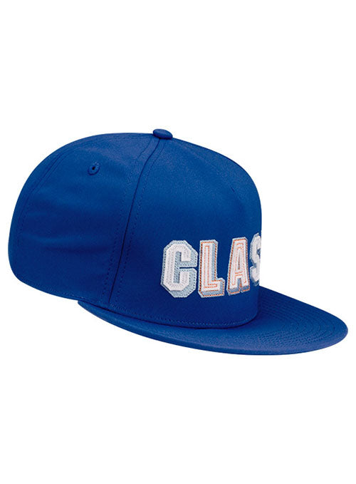 Clash at the Coliseum Applique Hat in Blue - Angled Right Side View