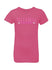 Youth Girls Talladega Shimmer T-Shirt in Pink - Front View