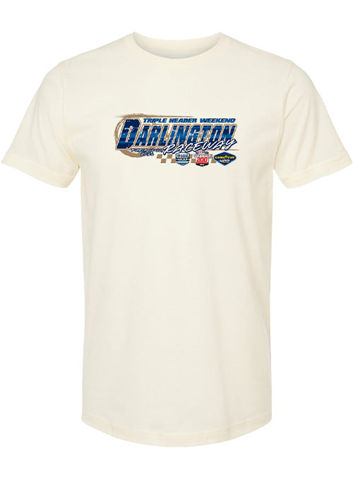 2026 Darlington Raceway Triple Header T-Shirt in White - Front View